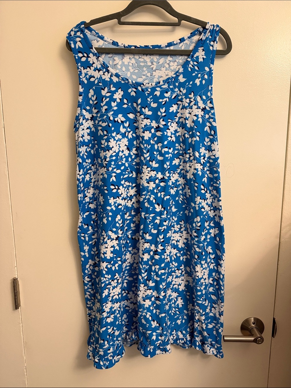 Blue Floral Sleeveless Dress